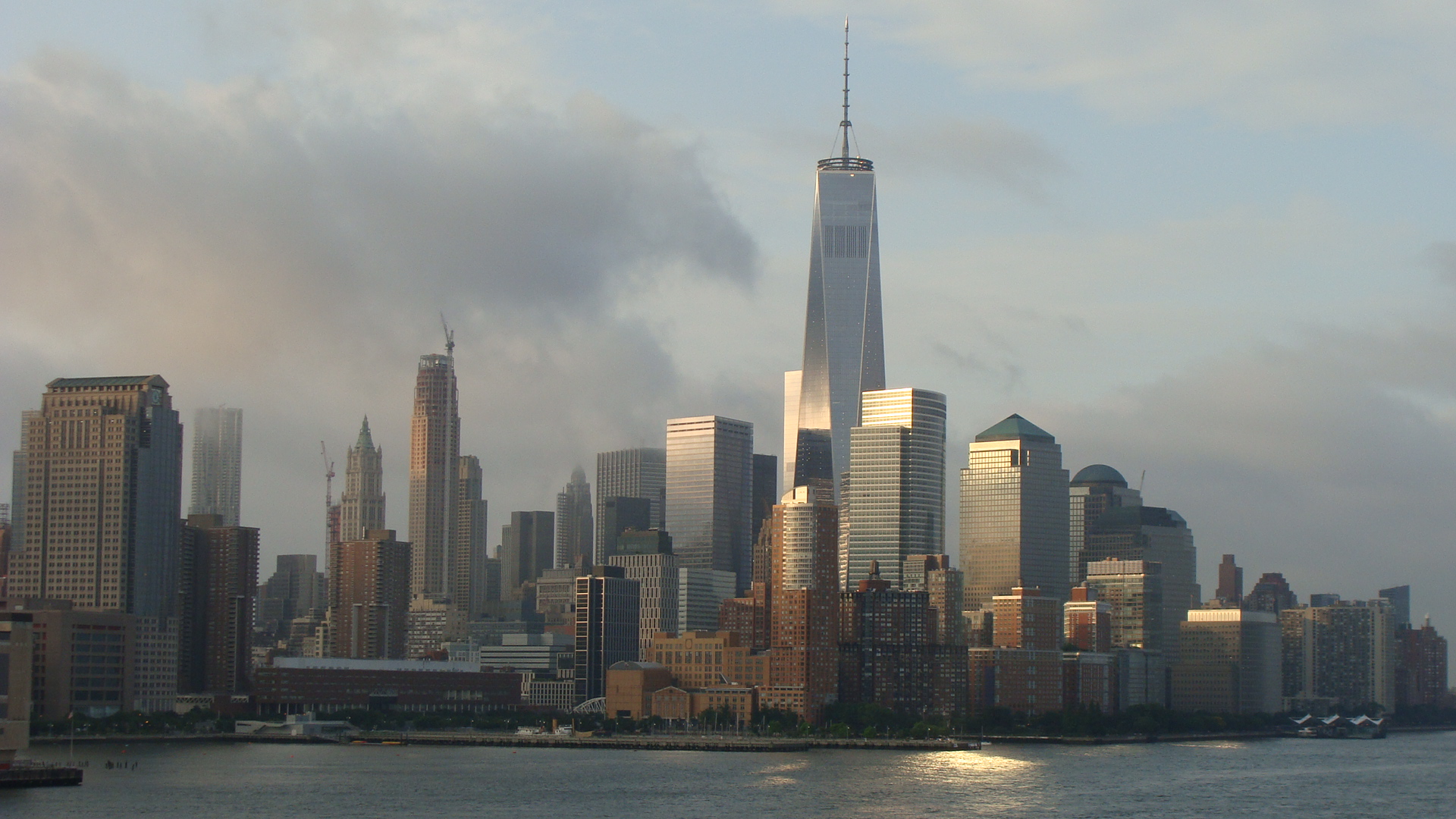 Sunlight hits the Financial District