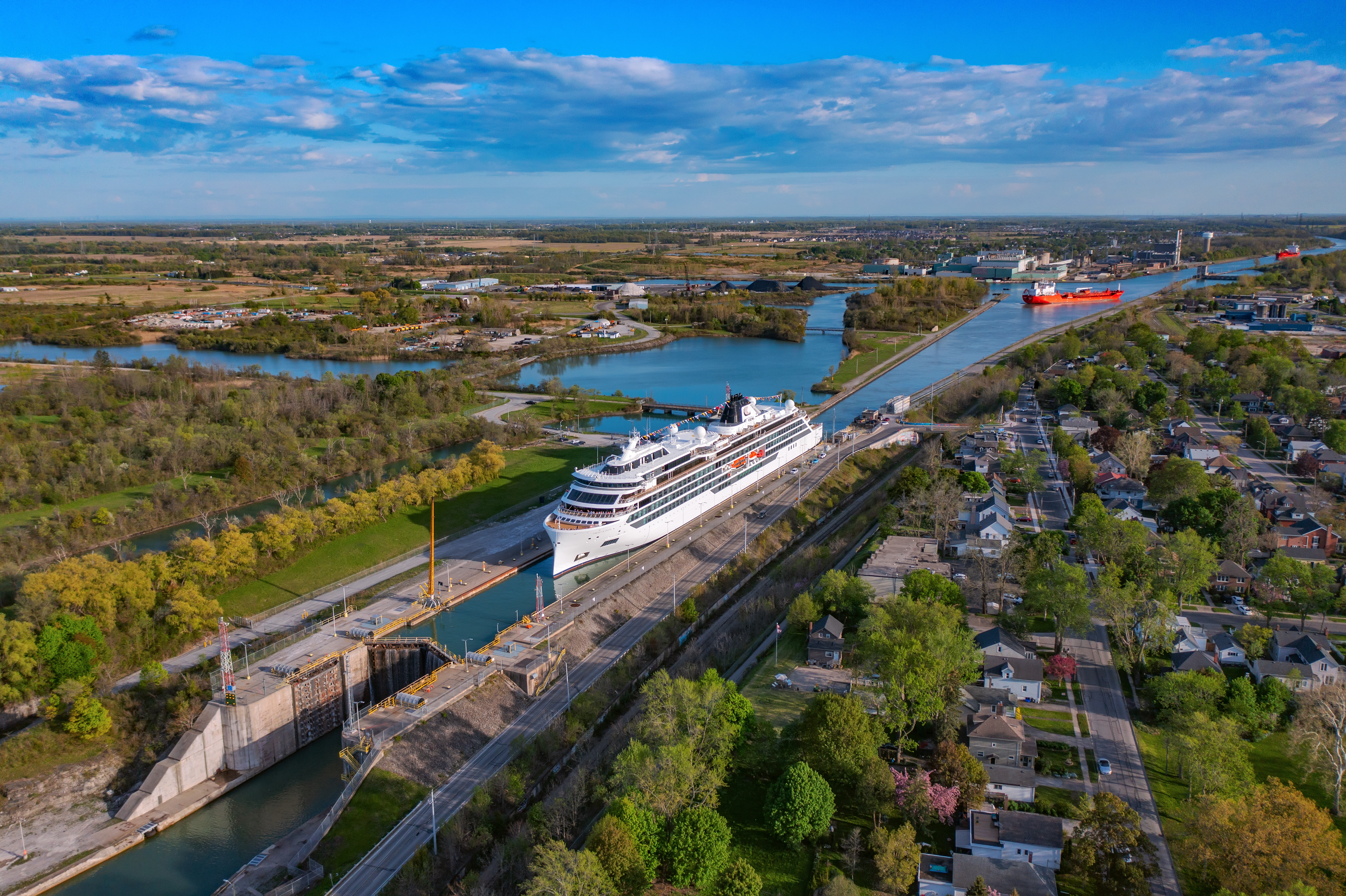 Viking Octantis sailing in the Welland Canal